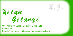 milan gilanyi business card